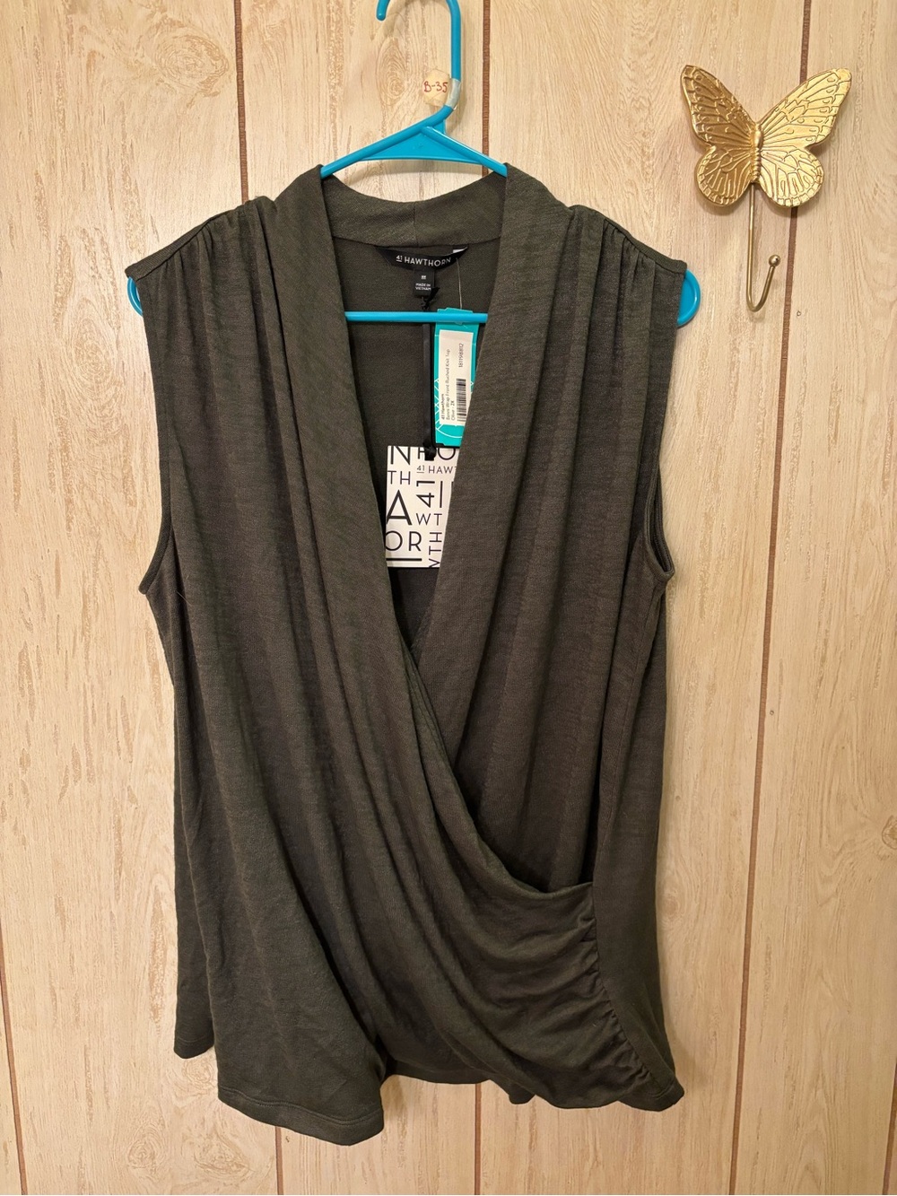 41 Hawthorn Benni Wrap-Front Ruched Knit Top